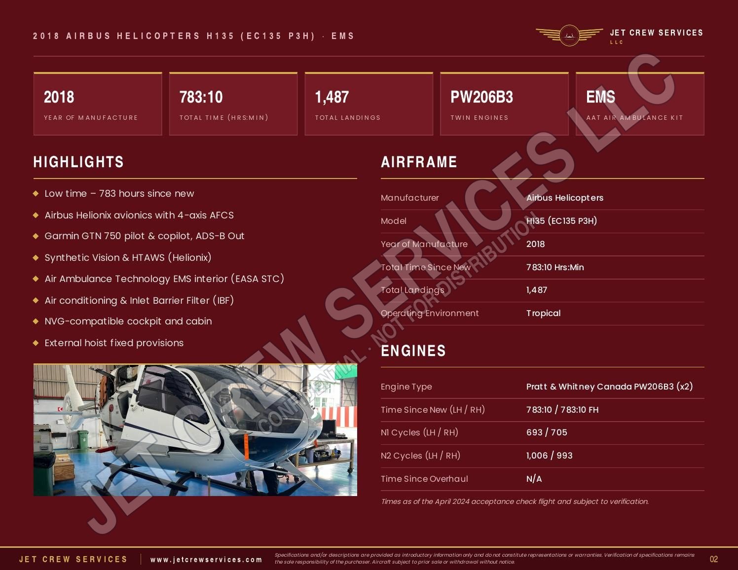2018 Airbus H135 P3H specification, page 2 of 12