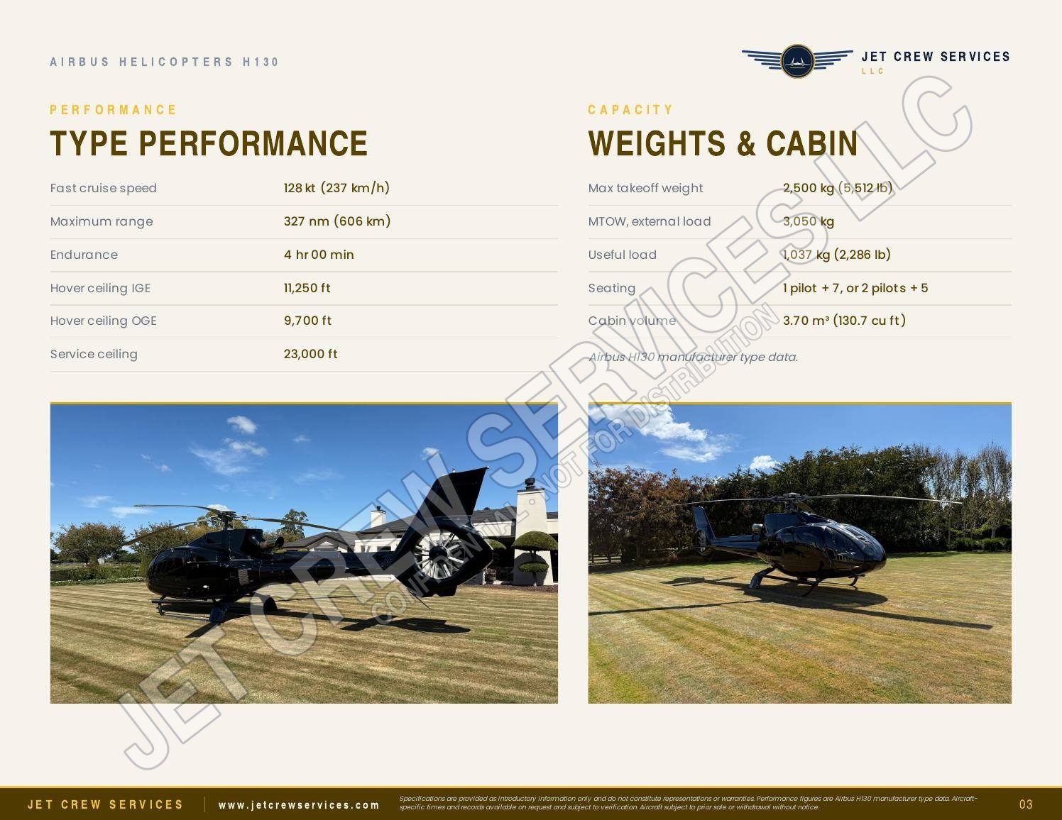 2007 Airbus H130 specification, page 3 of 9