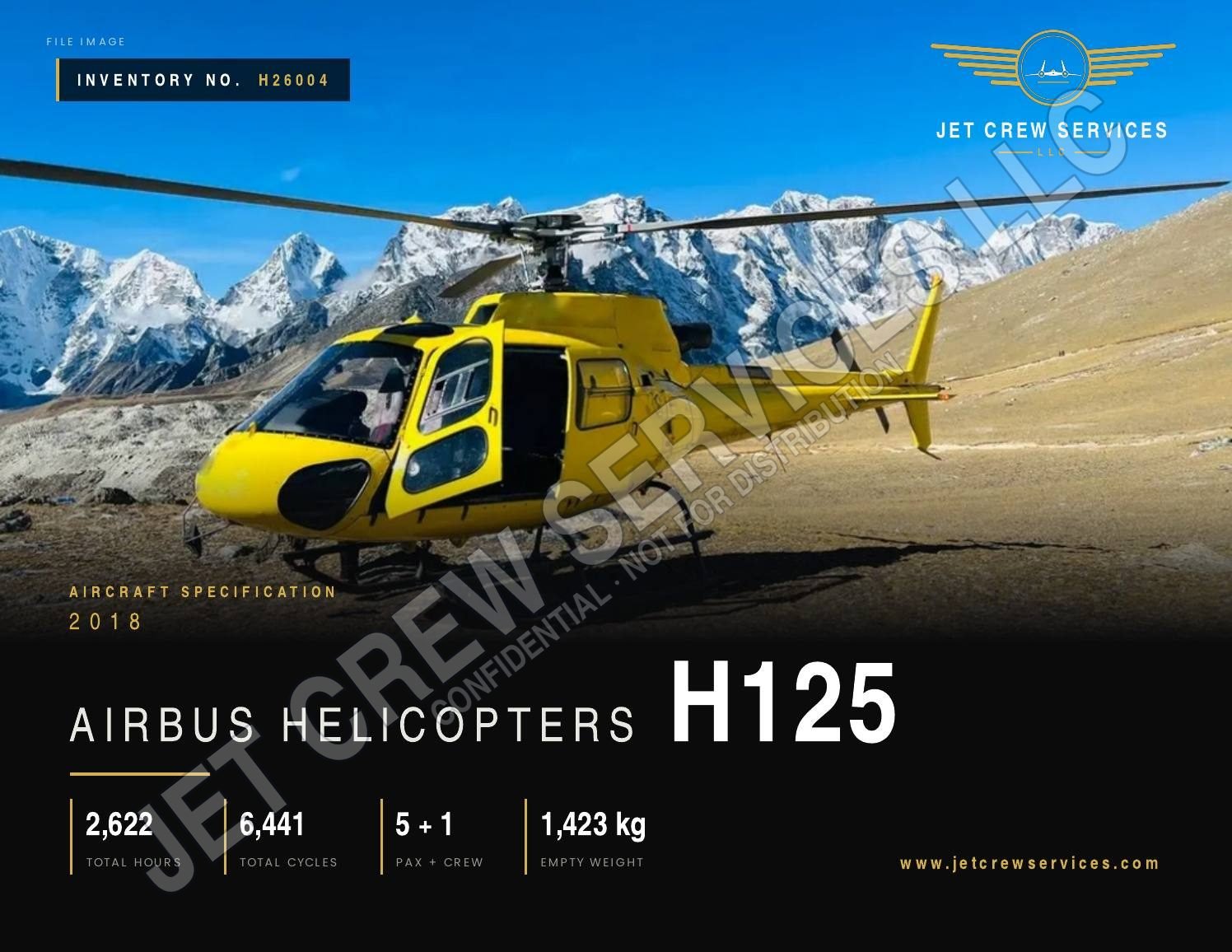 2018 Airbus H125 specification, page 1 of 3