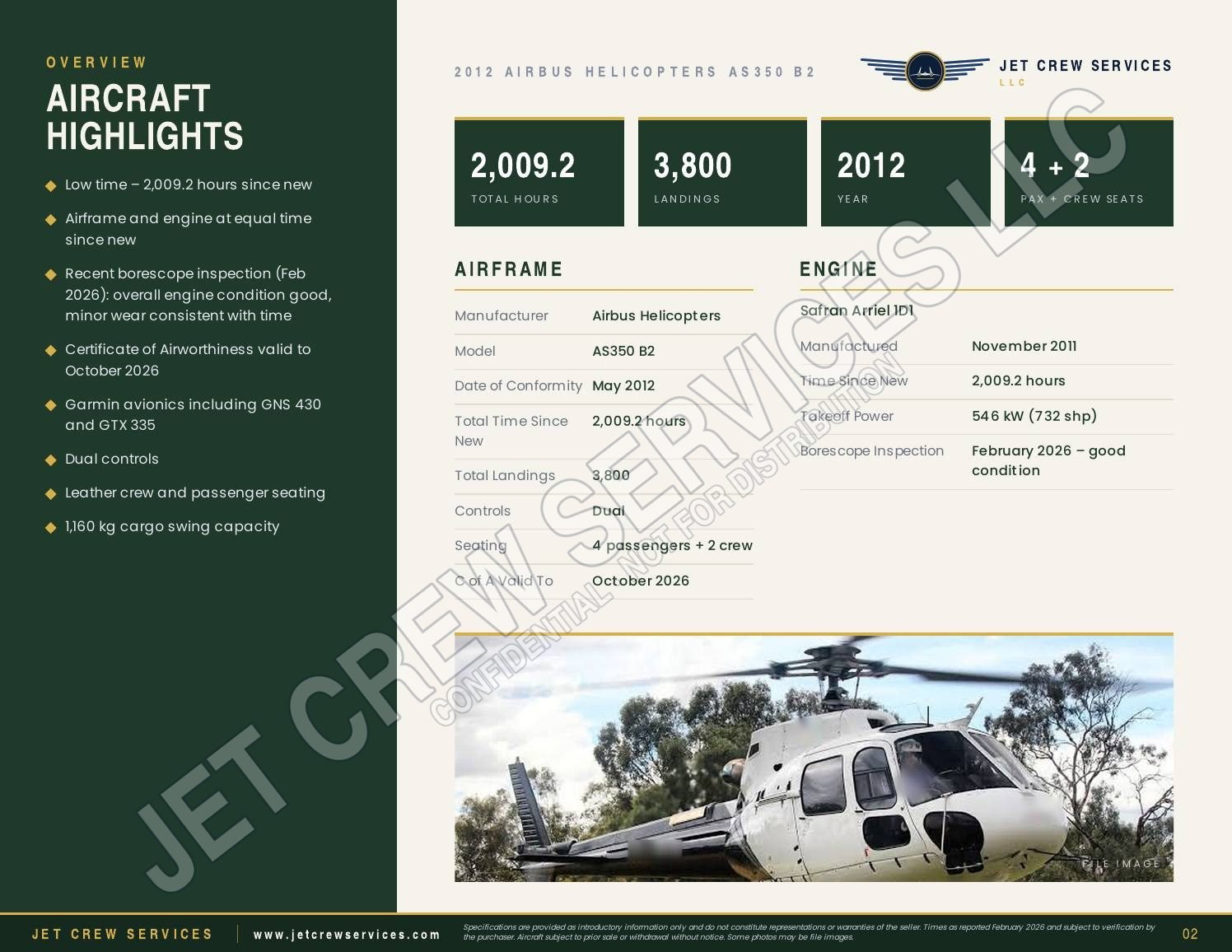 2012 Airbus AS350 B2 specification, page 2 of 7