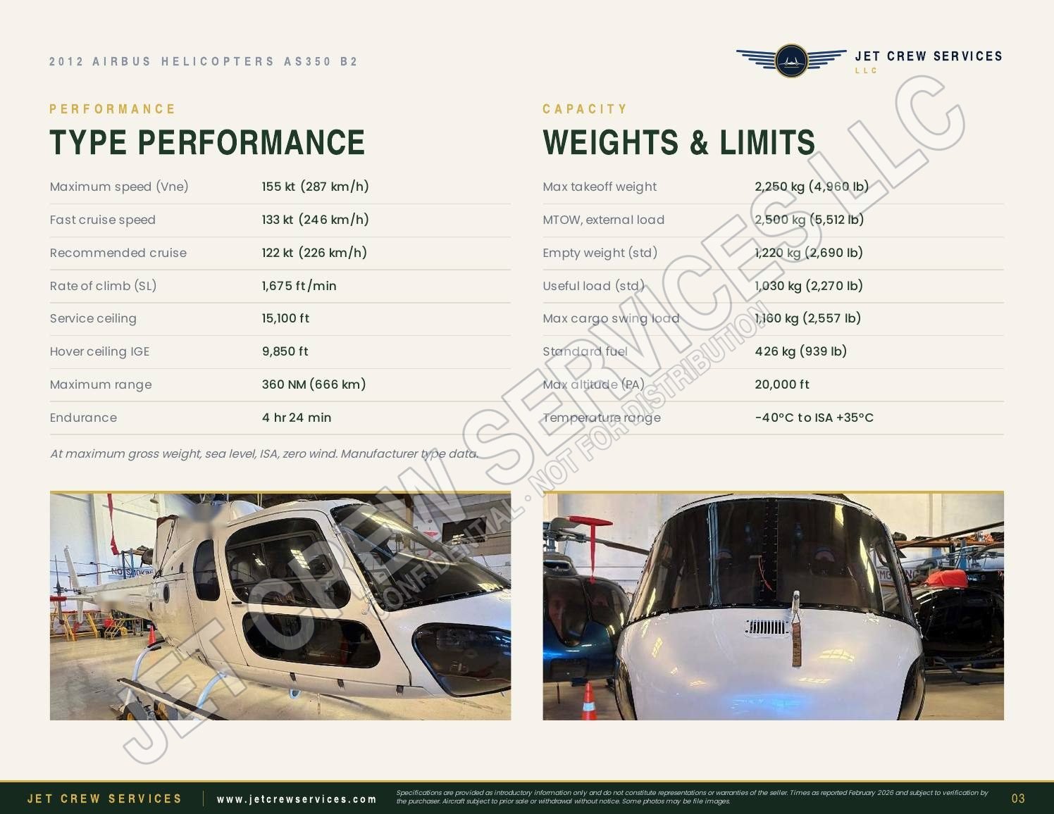 2012 Airbus AS350 B2 specification, page 3 of 7