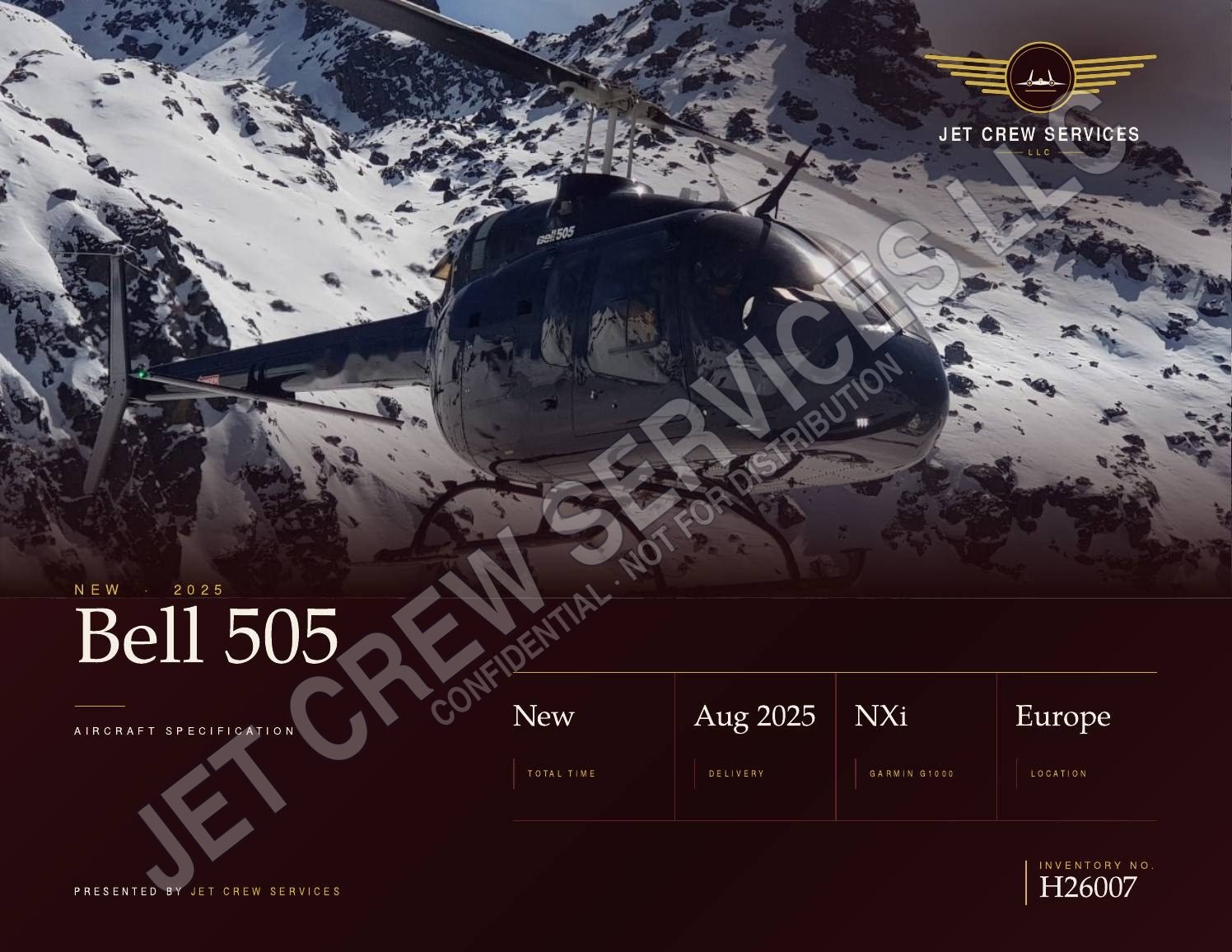 2025 Bell 505 specification, page 1 of 5