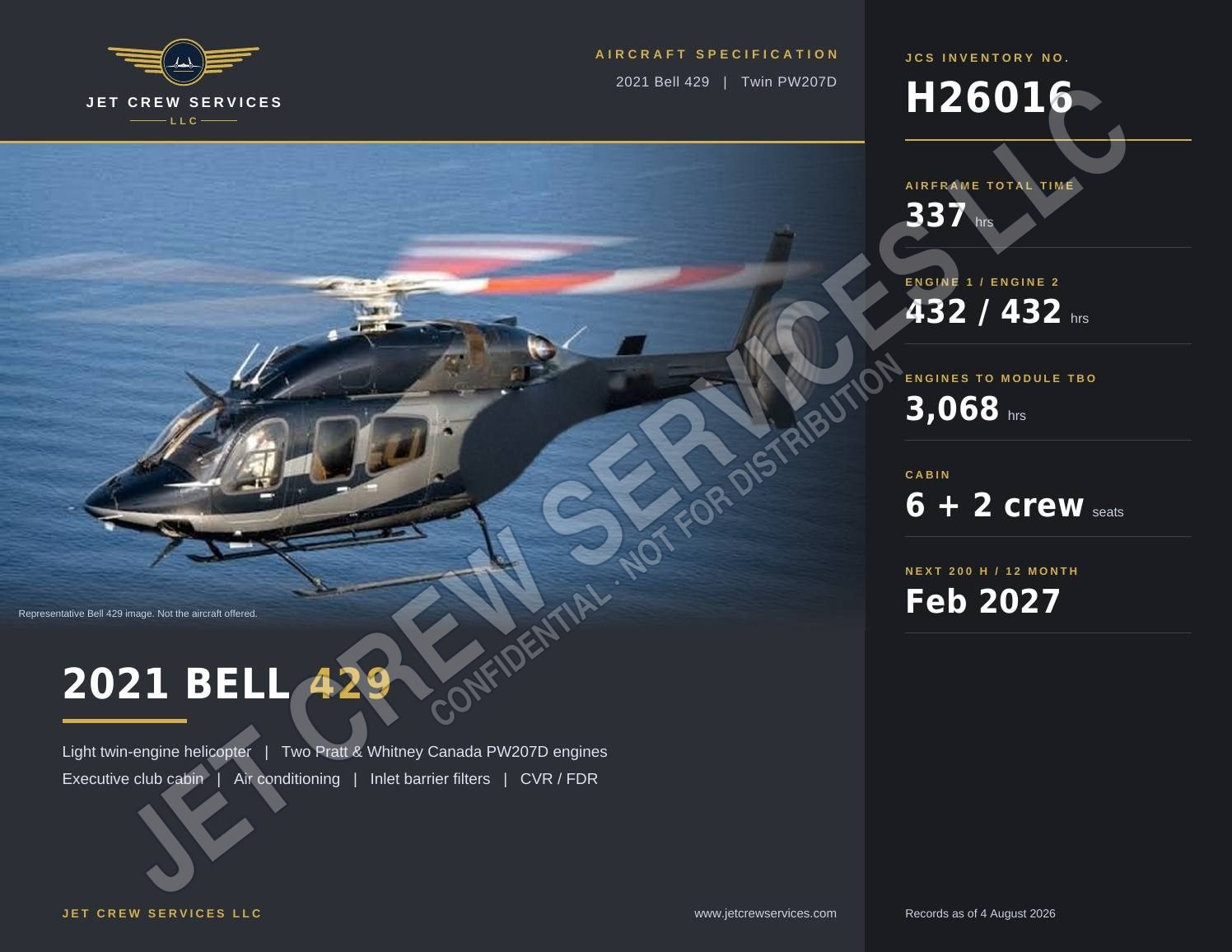 2021 Bell 429 specification, page 1 of 4