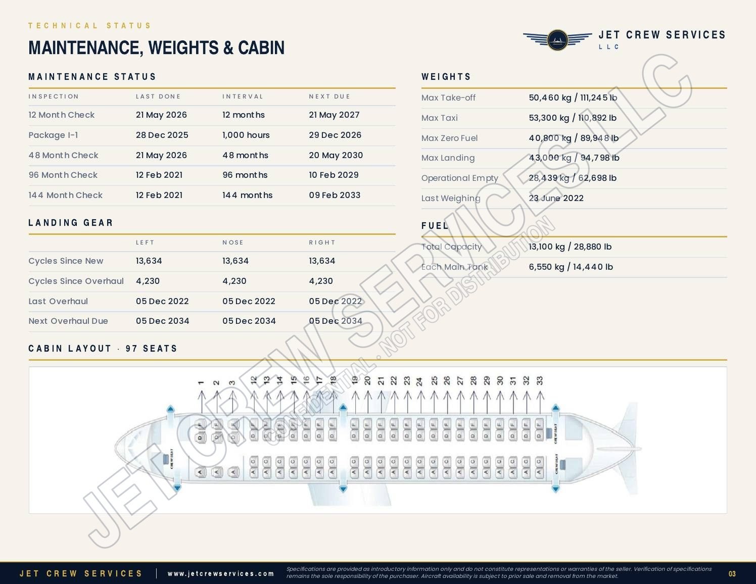 2013 Embraer E190 specification, page 3 of 4