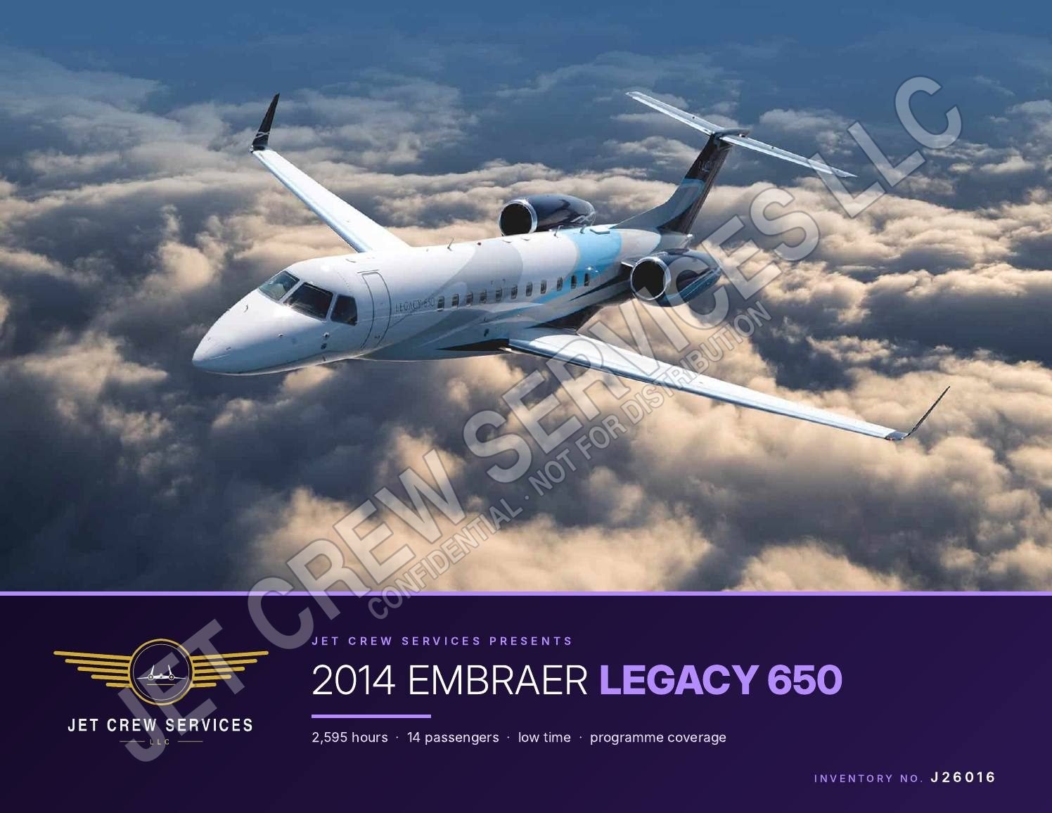 2014 Embraer Legacy 650 specification, page 1 of 9