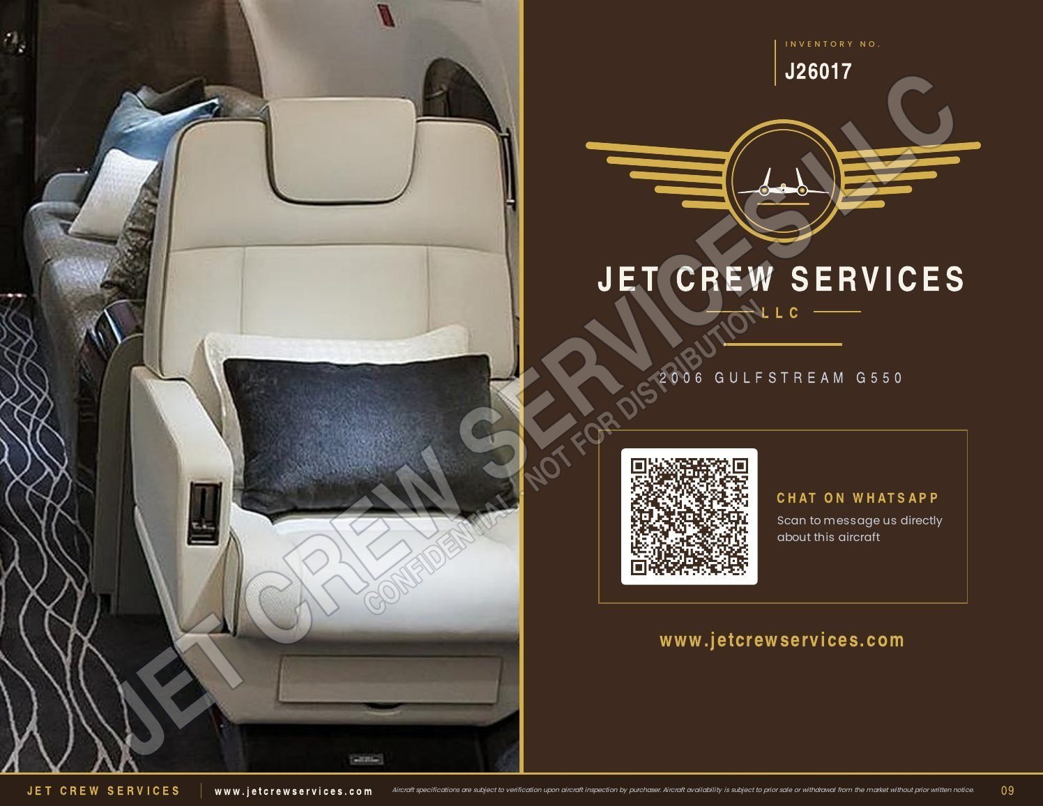 2006 Gulfstream G550 specification, page 9 of 9