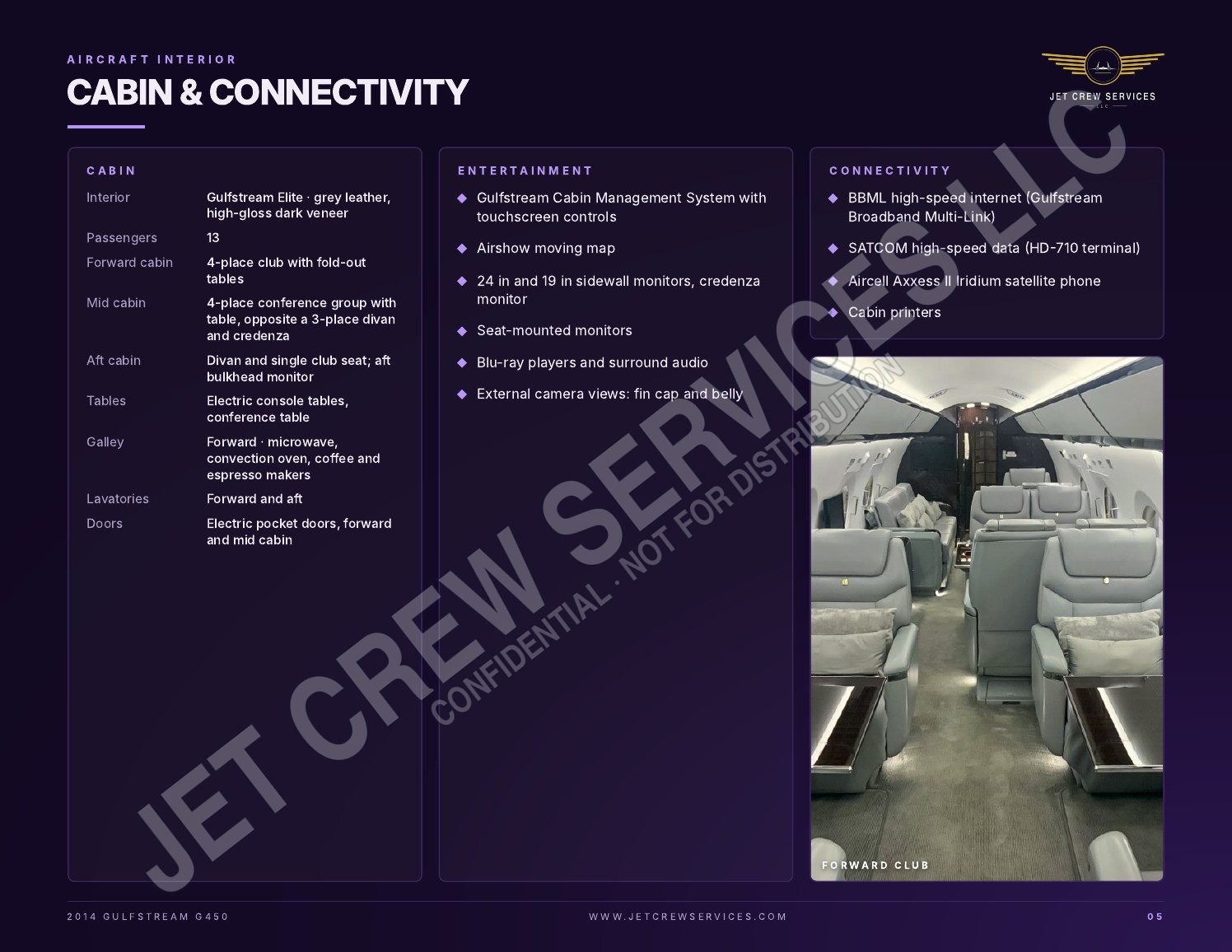 2014 Gulfstream G450 specification, page 5 of 8